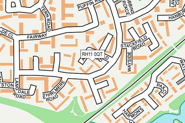 RH11 0QT map - OS OpenMap – Local (Ordnance Survey)