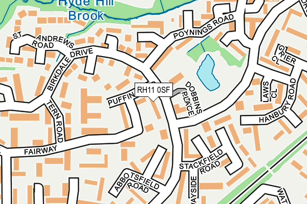 RH11 0SF map - OS OpenMap – Local (Ordnance Survey)