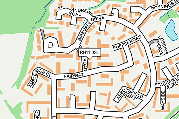 RH11 0SL map - OS OpenMap – Local (Ordnance Survey)
