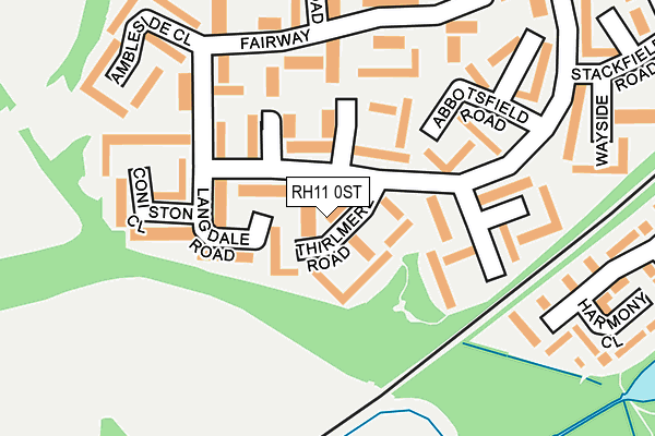 RH11 0ST map - OS OpenMap – Local (Ordnance Survey)