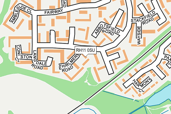 RH11 0SU map - OS OpenMap – Local (Ordnance Survey)