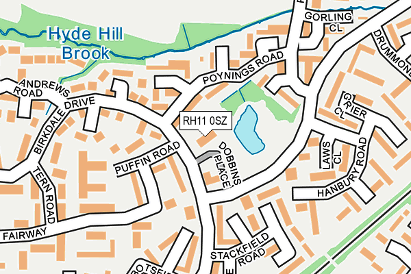 RH11 0SZ map - OS OpenMap – Local (Ordnance Survey)