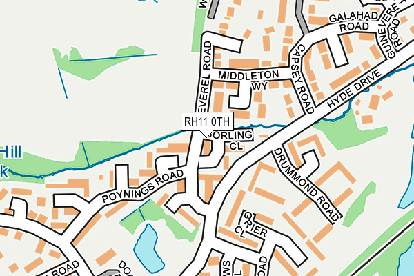 RH11 0TH map - OS OpenMap – Local (Ordnance Survey)