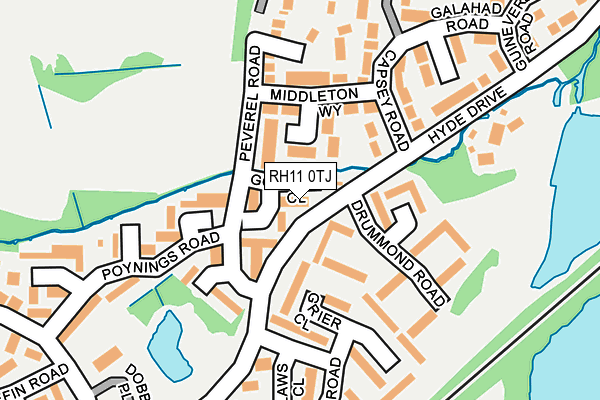 RH11 0TJ map - OS OpenMap – Local (Ordnance Survey)