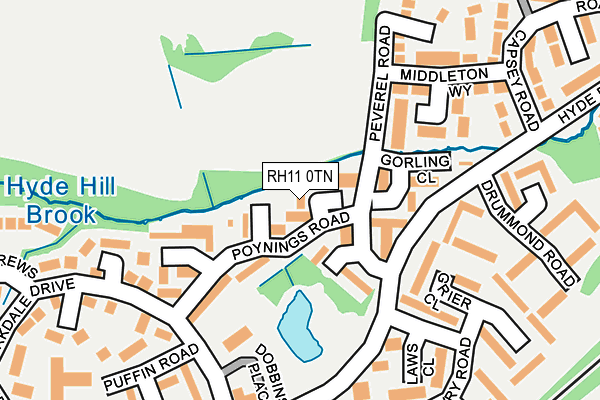 RH11 0TN map - OS OpenMap – Local (Ordnance Survey)