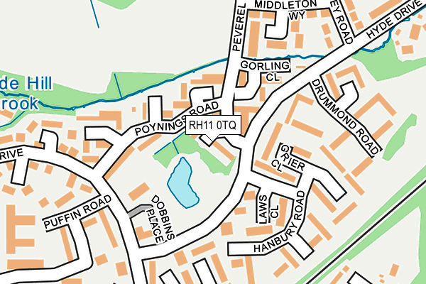 RH11 0TQ map - OS OpenMap – Local (Ordnance Survey)