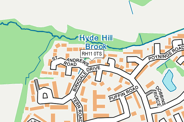 RH11 0TS map - OS OpenMap – Local (Ordnance Survey)