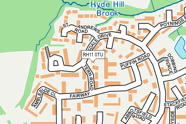 RH11 0TU map - OS OpenMap – Local (Ordnance Survey)