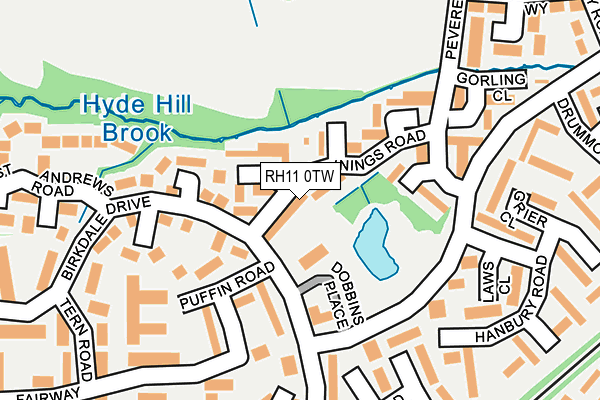 RH11 0TW map - OS OpenMap – Local (Ordnance Survey)