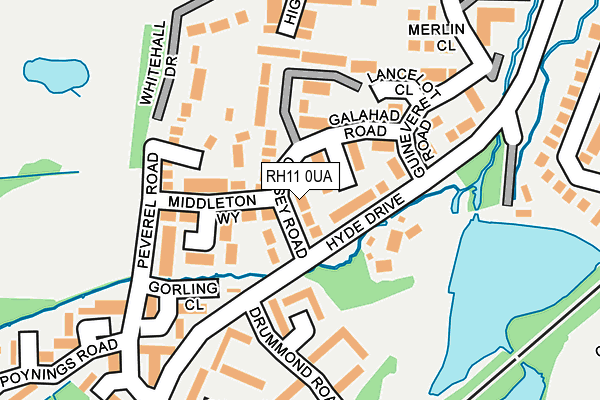 RH11 0UA map - OS OpenMap – Local (Ordnance Survey)