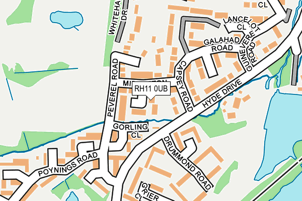 RH11 0UB map - OS OpenMap – Local (Ordnance Survey)