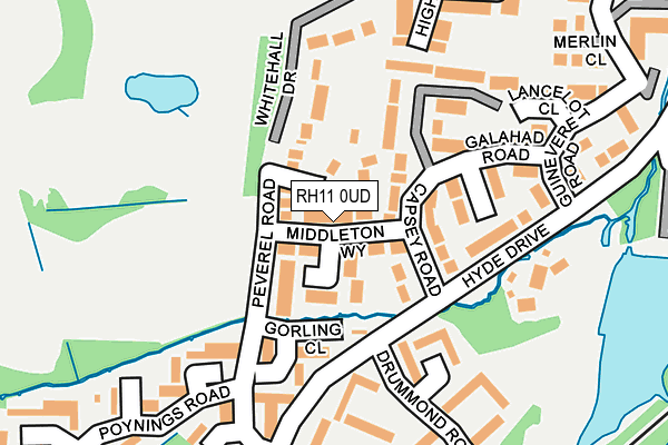 RH11 0UD map - OS OpenMap – Local (Ordnance Survey)