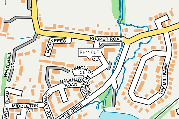 RH11 0UT map - OS OpenMap – Local (Ordnance Survey)