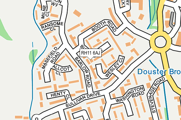 RH11 6AJ map - OS OpenMap – Local (Ordnance Survey)