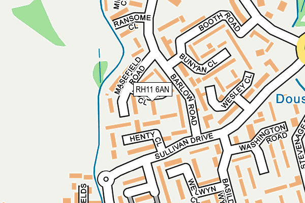RH11 6AN map - OS OpenMap – Local (Ordnance Survey)