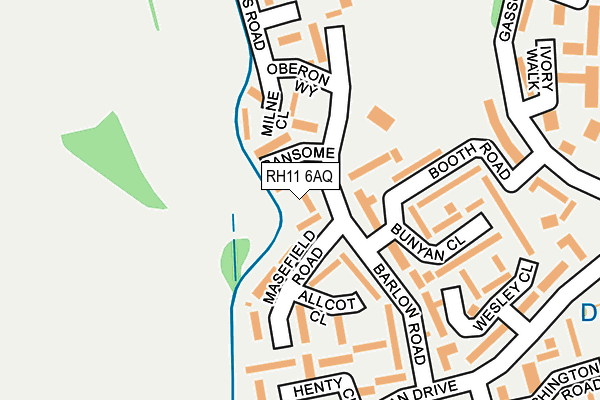 RH11 6AQ map - OS OpenMap – Local (Ordnance Survey)