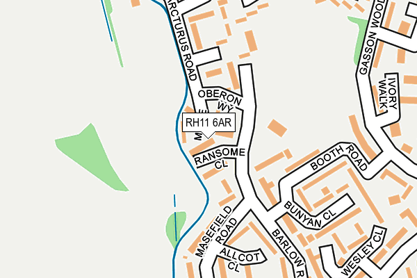 RH11 6AR map - OS OpenMap – Local (Ordnance Survey)