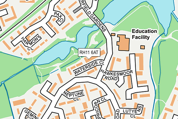 RH11 6AT map - OS OpenMap – Local (Ordnance Survey)