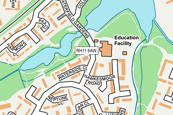 RH11 6AW map - OS OpenMap – Local (Ordnance Survey)