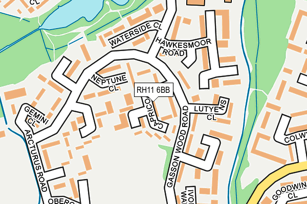 RH11 6BB map - OS OpenMap – Local (Ordnance Survey)