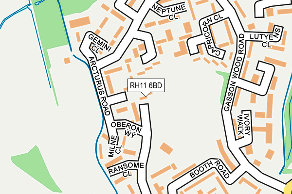 RH11 6BD map - OS OpenMap – Local (Ordnance Survey)
