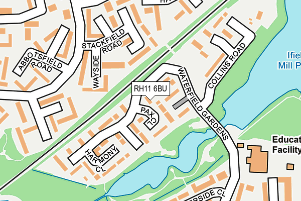 RH11 6BU map - OS OpenMap – Local (Ordnance Survey)