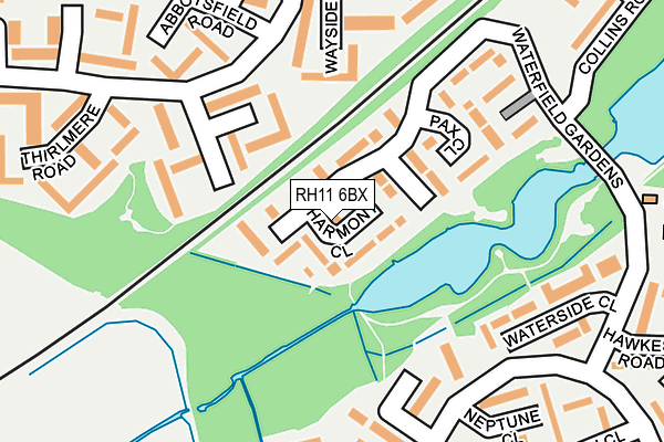 RH11 6BX map - OS OpenMap – Local (Ordnance Survey)