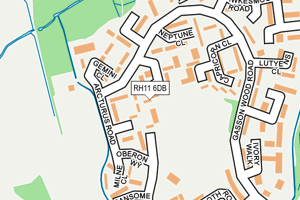 RH11 6DB map - OS OpenMap – Local (Ordnance Survey)