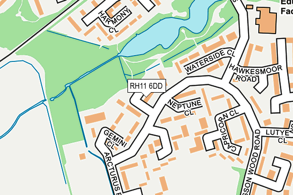 RH11 6DD map - OS OpenMap – Local (Ordnance Survey)