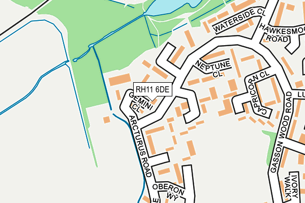 RH11 6DE map - OS OpenMap – Local (Ordnance Survey)
