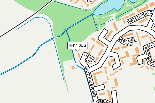 RH11 6DG map - OS OpenMap – Local (Ordnance Survey)