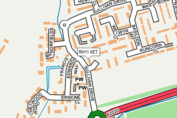 RH11 6ET map - OS OpenMap – Local (Ordnance Survey)