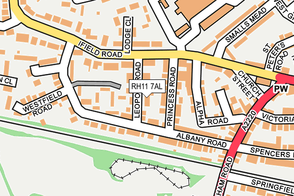 RH11 7AL map - OS OpenMap – Local (Ordnance Survey)