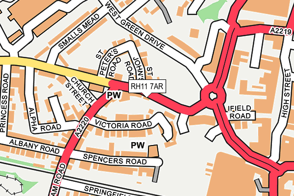 RH11 7AR map - OS OpenMap – Local (Ordnance Survey)