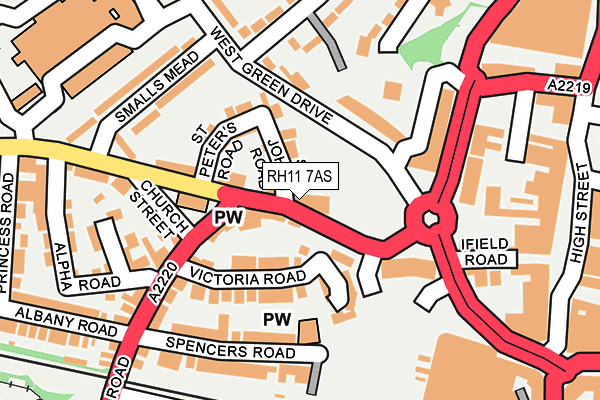 RH11 7AS map - OS OpenMap – Local (Ordnance Survey)