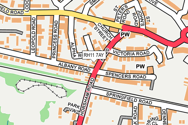 RH11 7AY map - OS OpenMap – Local (Ordnance Survey)