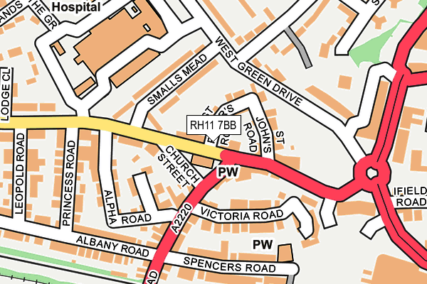 RH11 7BB map - OS OpenMap – Local (Ordnance Survey)