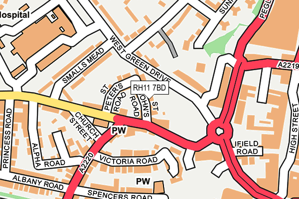 RH11 7BD map - OS OpenMap – Local (Ordnance Survey)