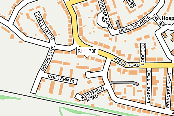 RH11 7BF map - OS OpenMap – Local (Ordnance Survey)