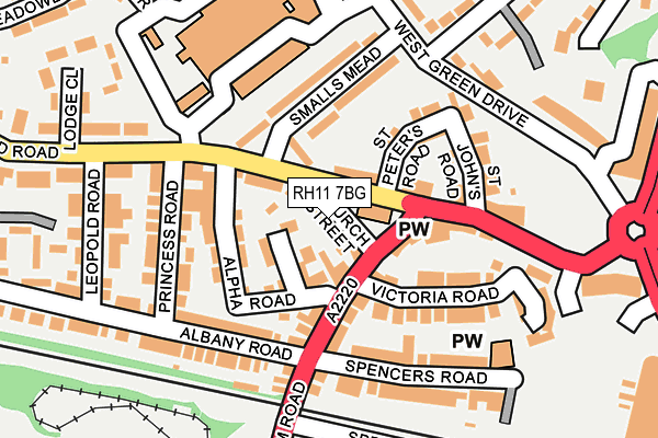 RH11 7BG map - OS OpenMap – Local (Ordnance Survey)