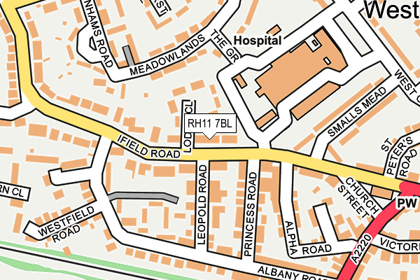 RH11 7BL map - OS OpenMap – Local (Ordnance Survey)