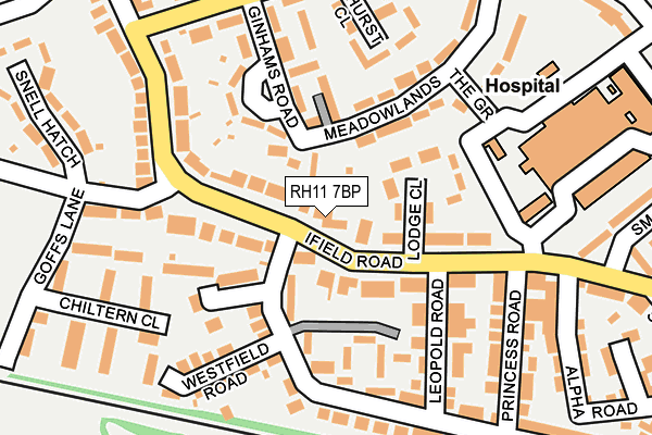 RH11 7BP map - OS OpenMap – Local (Ordnance Survey)