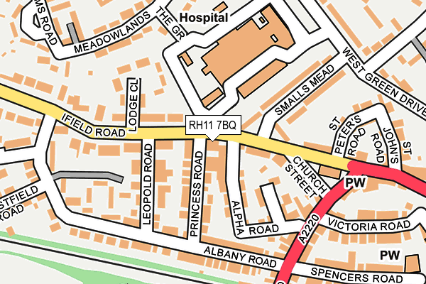 RH11 7BQ map - OS OpenMap – Local (Ordnance Survey)