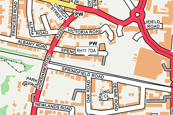 RH11 7DA map - OS OpenMap – Local (Ordnance Survey)