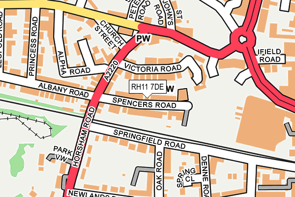 RH11 7DE map - OS OpenMap – Local (Ordnance Survey)