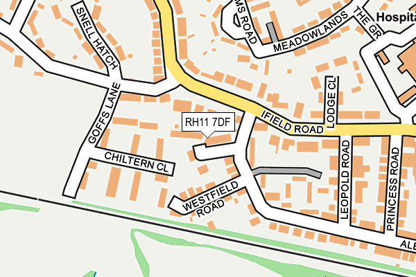 RH11 7DF map - OS OpenMap – Local (Ordnance Survey)