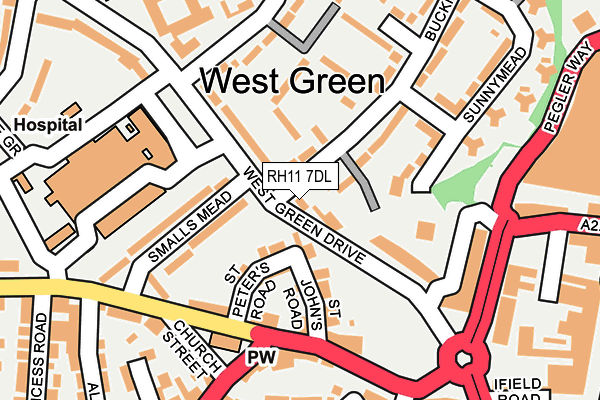 RH11 7DL map - OS OpenMap – Local (Ordnance Survey)