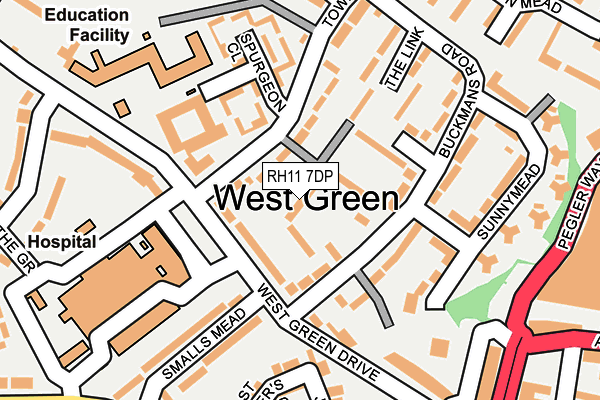 RH11 7DP map - OS OpenMap – Local (Ordnance Survey)