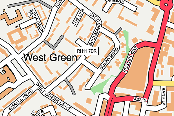 RH11 7DR map - OS OpenMap – Local (Ordnance Survey)