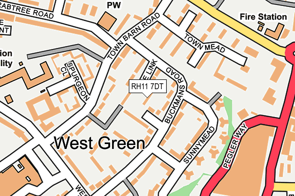 RH11 7DT map - OS OpenMap – Local (Ordnance Survey)